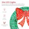 Best Choice Products 60in Pre-Lit Outdoor Christmas Wreath, LED Metal Holiday Décor w/ 206 Lights, Bow